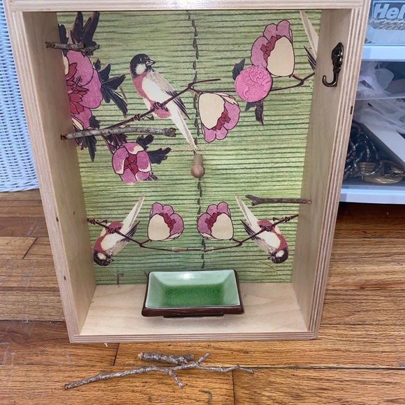 The Lion In The Box Jewelry BOX BIRDS HANDCRAFTED floral wooden CA USA